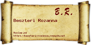 Beszteri Rozanna névjegykártya